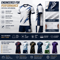 Ensemble de maillots et shorts de football personnalisés OEM, uniforme de football, col en V, vêtements d'équipe, impression de logo et numéro, vente en gros