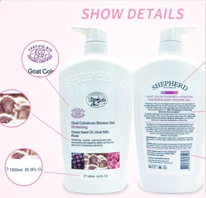 Gel douche blanchissant pour le corps avec marque privée OEM <span class=keywords><strong>lait</strong></span> <span class=keywords><strong>de</strong></span> colostrum <span class=keywords><strong>de</strong></span> chèvre anti-foncé et anti-démangeaisons rajeunissement - Product Image 5