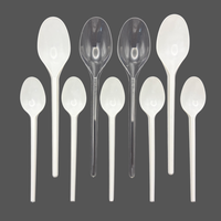 Ensemble de vaisselle jetable en plastique Hong Er pour fêtes et pique-niques, option logo personnalisé, noir/blanc/transparent, fourchettes, couteaux, cuillères en PS