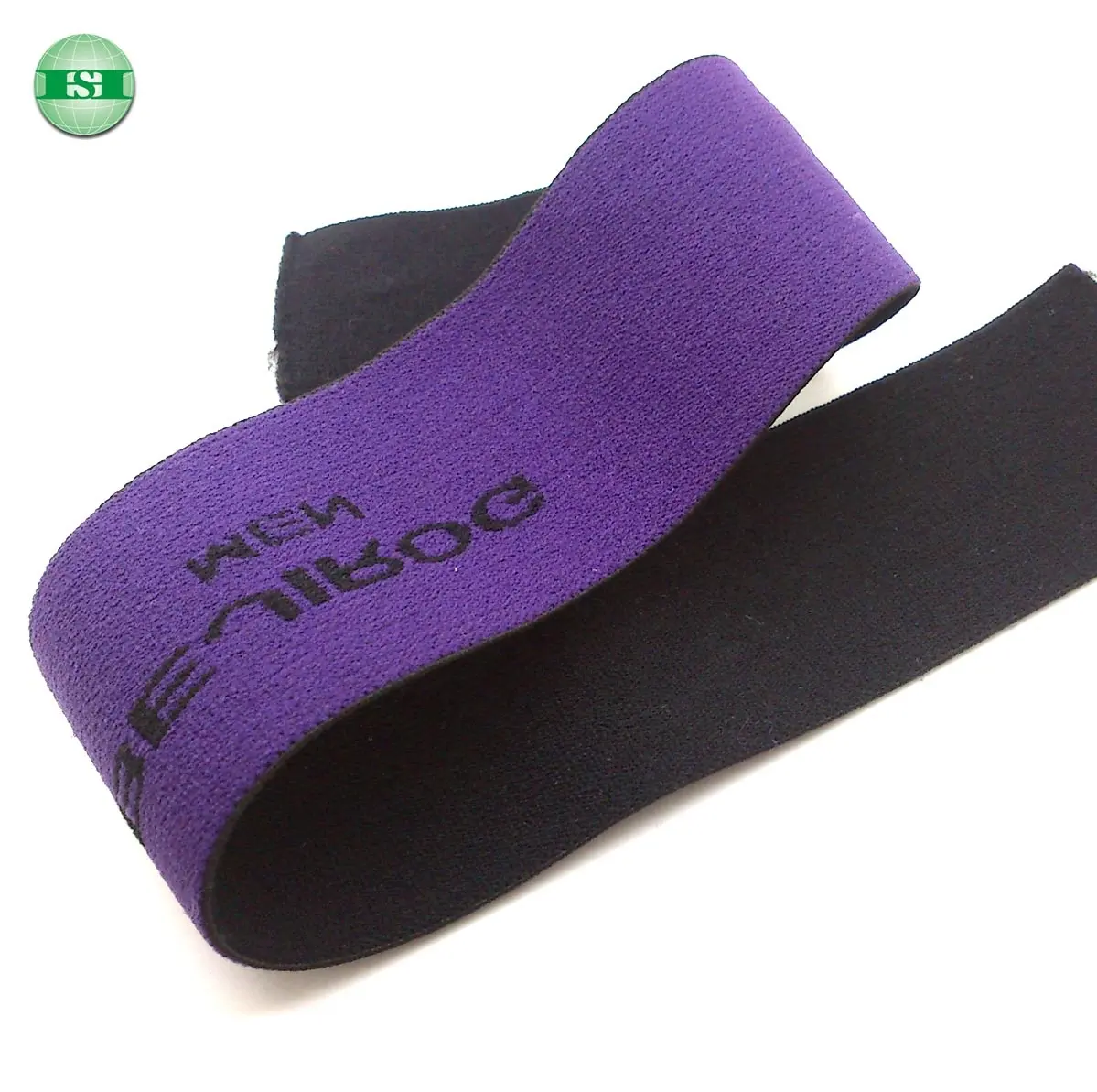 Lettering personalizzato viola di nylon spandex jacquard elastico per la biancheria intima