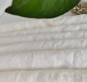 Tela de Lino de Alta Densidad, Color Beige Blanco, Lavado Enzimático, 300GSM, Lino Puro, Blanco Crudo, Tela Ancha - Product Image 4