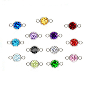 925 כסף סטרלינג 4 מ "מ כפולה עם זירקון קסם זירקון 3 מטר לידה - Product Image 1