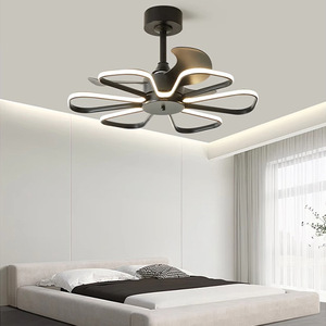 Modern Nordic Style LED <b>Ceiling</b> Fan <b>Light</b> AC Motor DC Remote Control Glass Body for Indoor Office Home Living Dining Bedroom - Product Image 1