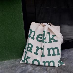 Bán buôn tái chế tùy chỉnh vai duy nhất Túi Vải Bông Vải mua sắm Túi tote với logo - Product Image 5