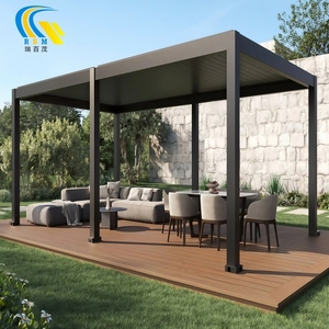 Pergola moderne en alliage d'acier et d'aluminium écologique <span class=keywords><strong>avec</strong></span> lames LED thermolaquées pour jardin, mariage, <span class=keywords><strong>camping</strong></span>, gazebo - Product Image 3