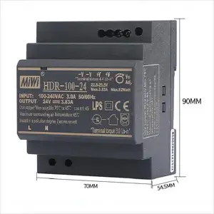 MiWi HDR-100-12 100w 12V 단일 출력 슬림 딘 레일 모델 주도 스위칭 전원 공급 장치