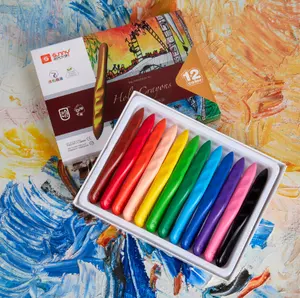 High Quality Non Toxic Safety Ergo Grip Wax Crayon For Children Painting Drawing Creating Crayons Kids Pencil