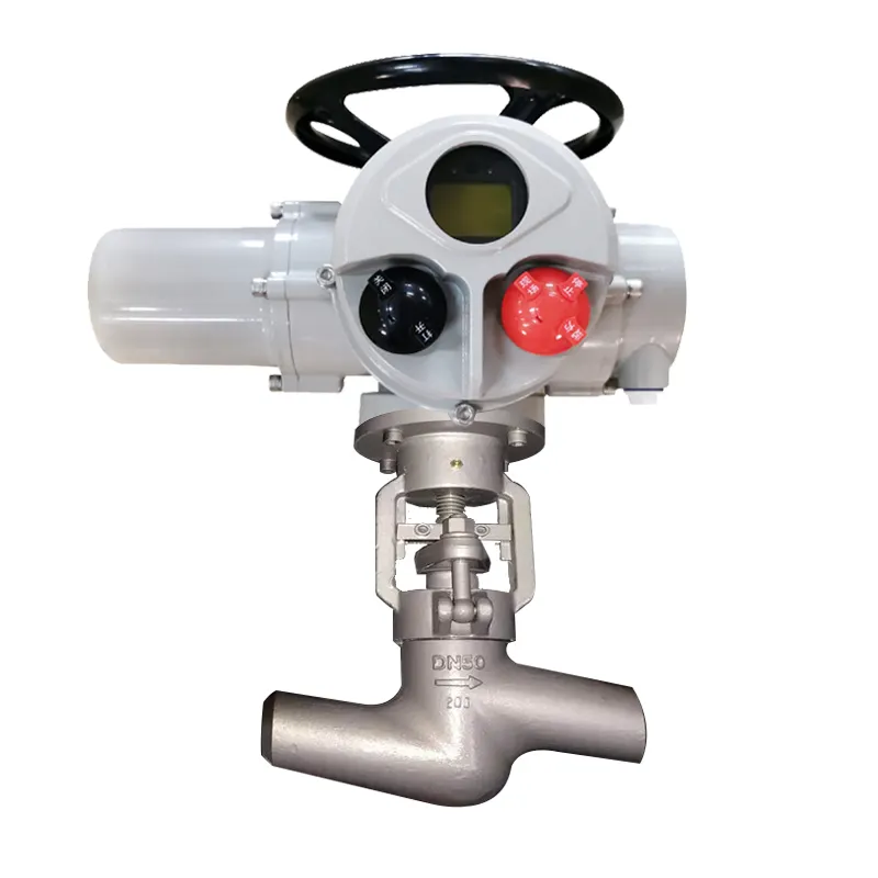 Válvula de globo motorizada de acero inoxidable para soldadura de alta presión, sello caliente SK, alta temperatura, para vapor