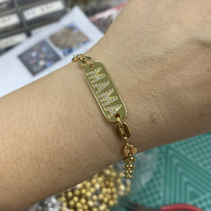 Bracciali <span class=keywords><strong>in</strong></span> ottone <span class=keywords><strong>con</strong></span> ciondolo nuovo MAMA/BOSS/BABY Name <span class=keywords><strong>con</strong></span> braccialetti a catena <span class=keywords><strong>in</strong></span> <span class=keywords><strong>argento</strong></span> a forma di naso di maiale - Product Image 6