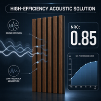Panneau acoustique mural intérieur en bois ignifuge avec support en feutre PET, panneau d'isolation phonique Akustik