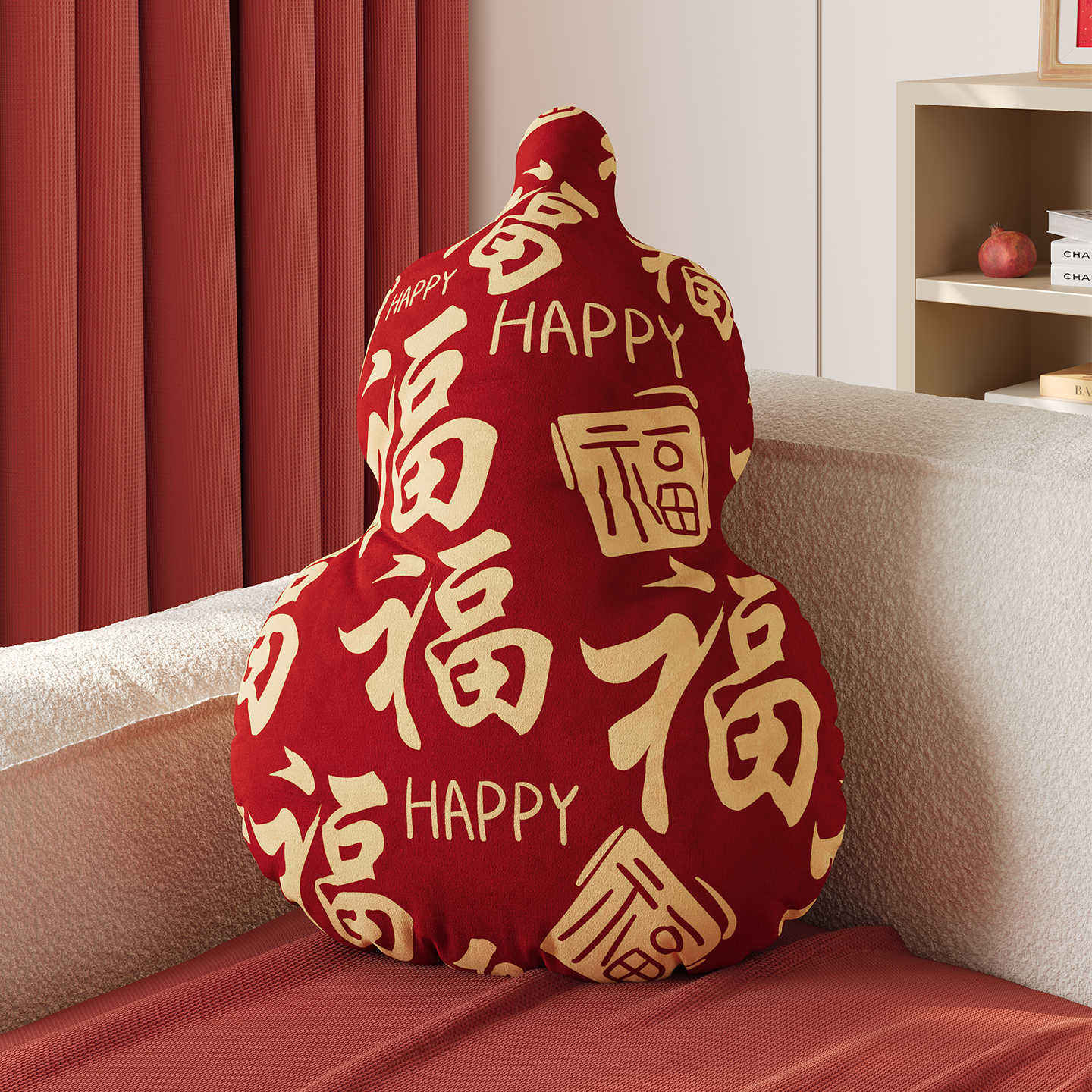 Gourdes disposées sous diverses formes de bon augure