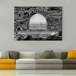 Mosquée prière mur Azan moderne art musulman plexy verre design peinture cristal porcelaine impression calligraphie décor islamique