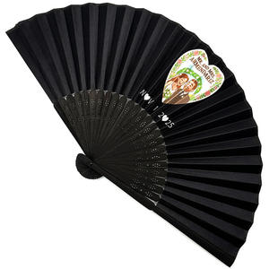 Abanico de madera con logo impreso al por mayor de fábrica, abanico de mano de bambú personalizado para bodas - Product Image 1