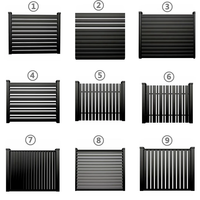Clôture modulaire moderne à lames orientables en aluminium noir pour jardin, aménagement paysager et chantier, thermolaquée