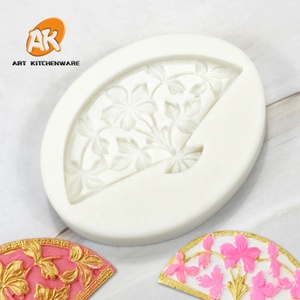 AK Hoa gấp Fan fondant Silicone khuôn nhà bếp nướng tiện ích cho bánh tráng miệng trang trí OPP túi đóng gói sô cô la khuôn - Product Image 4
