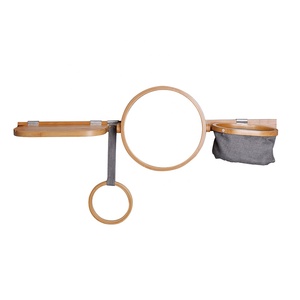 BAMBOO Wooden Natural Bathroom Valet Towel Storage Rack <strong>Leaning</strong> <strong>Ladder</strong> <strong>Shelf</strong> with Mirror - Product Image 5