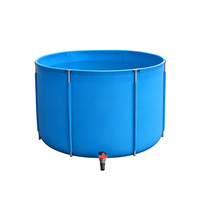 Bassin à poissons rond robuste en toile avec structure en acier inoxydable et bâche en PVC anti-âge pour l'élevage de poissons Biofloc et la reproduction de koïs
