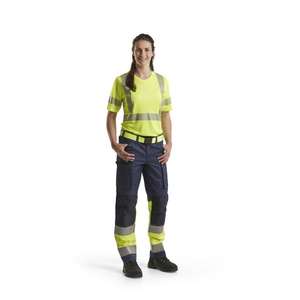 BLAKLADER - 333610133300XL Women's <b>Hi</b>-<b>Vis</b> <b>T</b>-<b>shirt</b> Yellow - EAN 7330509539637 <b>HI</b>-<b>VIS</b> WORKWEAR - Product Image 3