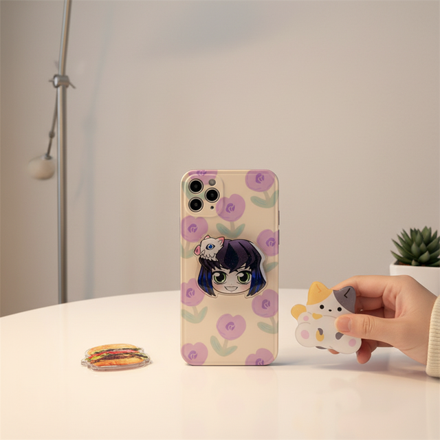 Aili 2025 Newest Custom Diy Acrylic Luxury Round for Bracket Portable Transparent Holder Grip