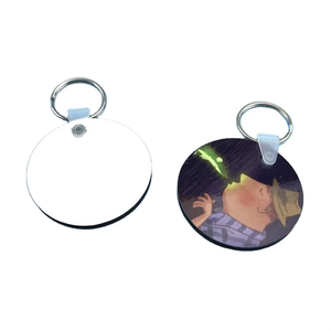 Décoration d'intérieur, porte-clés rond personnalisé à sublimation, avec pompon - Product Image 5