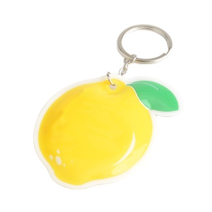Puffy Charm PVC Sponge Foam Customized Logo Anime Design Plastic Key Chain Custom PVC Lemon Fruits Puffy Keychain