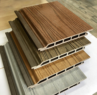 Panneau mural extérieur moderne en composite bois-plastique (WPC) imperméable pour usage commercial, écologique, ignifuge avec garantie de 5 ans