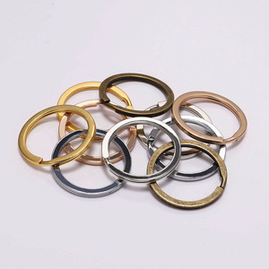 Electroplated <b>Keychain</b> <b>Rings</b> 25 28 30mm Zinc Alloy Round Fashion Metal Key Accessories For DIY Jewelry Making - Product Image 3