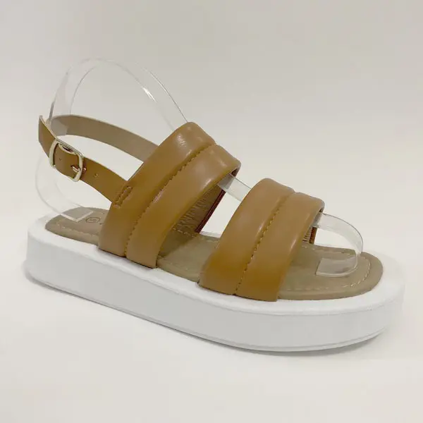 ผลิตภัณฑ์ใหม่ร้อนขายออกแบบผู้หญิง Pu หนังสีขาวสุภาพสตรี Pu รองเท้าแตะ