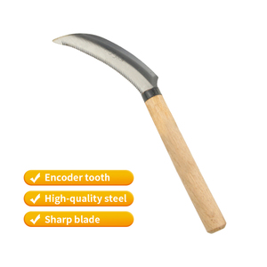 일본 농업 오일 커터 탄소 팜 스틸 가든 쌀 수확 잔디 절단을위한 나무 손잡이가있는 수확 낫 - Product Image 4