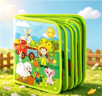 Nouveau design, livre d'activités en feutre sur le thème de la ferme / livre sensoriel pour tout-petits, jouet sensoriel pour tout-petits, livre silencieux sur la ferme