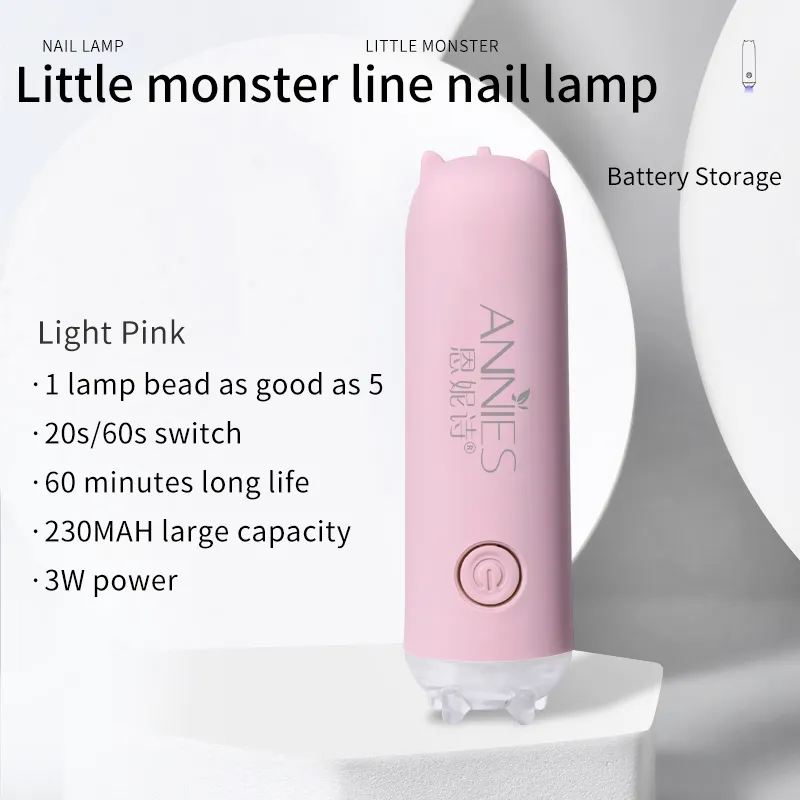 Lampu kuku Mini Label pribadi 3W, lampu kuku genggam lampu u v untuk kuku Gel satu jari