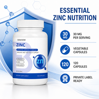 Capsules de zinc, formule minérale essentielle, flacon de 120 unités pour le soutien nutritionnel quotidien des adultes, certifié HACCP, OEM/ODM disponible