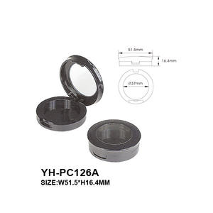 Estuche compacto vacío para rubor en polvo con espejo ABS Forma redonda Color personalizado y logotipo para maquillaje - Product Image 6