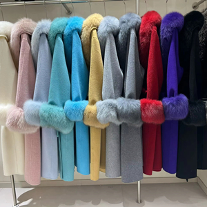 Ampio soprabito <span class=keywords><strong>con</strong></span> <span class=keywords><strong>maniche</strong></span> <span class=keywords><strong>di</strong></span> <span class=keywords><strong>pelliccia</strong></span> bella donna <span class=keywords><strong>con</strong></span> <span class=keywords><strong>collo</strong></span> grande <span class=keywords><strong>cappotto</strong></span> in Cashmere <span class=keywords><strong>di</strong></span> lana <span class=keywords><strong>con</strong></span> vera <span class=keywords><strong>pelliccia</strong></span> - Product Image 6