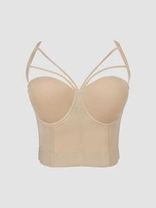 Fashion Mesh Push up <strong>Bralet</strong> Women's Corset Bustier Bra Night Club Party Fashion Long Sexy Cropped Top Vest - Product Image 4