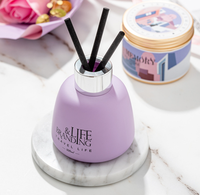 Diffuseur à bâtonnets sans alcool, écologique, longue durée, de qualité supérieure, 100 ml, avec huile parfumée et bâtonnets en coton à la fleur de gypsophile préservée