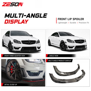Spoiler avant en fibre de carbone de style V ZESON pour <span class=keywords><strong>Mercedes</strong></span> Benz <span class=keywords><strong>W204</strong></span> <span class=keywords><strong>C63</strong></span> <span class=keywords><strong>AMG</strong></span> 2012-2014 - Product Image 6