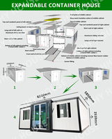 Maisons de bureau préfabriquées de luxe modernes et modulaires de 20 pieds en panneaux sandwich EPS extensibles de haute qualité à vendre