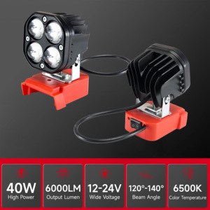 Luz LED Portátil para Exteriores con Carcasa de ABS, Compatible con Batería M18, 40W 6000LM, Linterna con Protección de Bajo Voltaje - Product Image 4