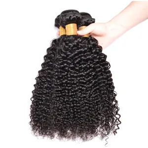 Maagdelijke indische kinky krullend haar, 12 14 16 18 inch mongoolse kinky krullend menselijk haar bundels