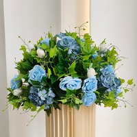 Nouveauté, rose artificielle en soie blanche de luxe de haute qualité 5D, boule de fleurs, grande taille 60 cm, centre de table et décorations de table pour mariage
