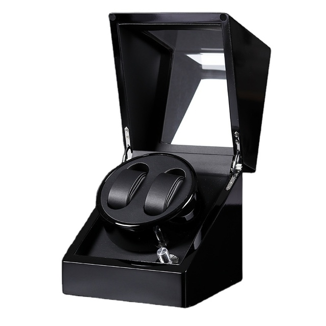 HIGH QUALITY Luxury 2 Display Piano Lacquer Painting Automatic Wooden Motor Watch Winder Box Quiet Motor Watch Winder for  Gift