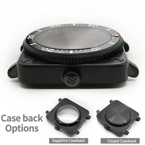 Tùy Chỉnh vuông SKX đen sapphire trường hợp đồng hồ vương miện chương vòng thép không gỉ mờ gốm chèn Mod nh35 nh36 4r36 - Product Image 5