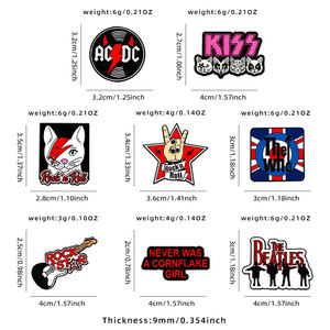 Pins de Esmalte Metálicos Personalizados al por Mayor con Diseño Retro de Música <span class=keywords><strong>Rock</strong></span> - Iconos de Bandas, Guitarras, Mercancía para Fans, Regalo de Concierto, Moda Vintage - Product Image 2