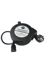 Enrouleur de câble électrique rétractable, rallonge anti-feu, boîtier en plastique, 2m, prise Euro, appareils électroménagers DYH-1805, intérieur