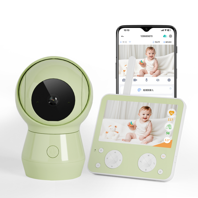 5.5-inch AI Smart Baby Monitor 4MP Sleep Tracking HR/respiration Monitor Cry Detection Face Occlusion/prone Reminder