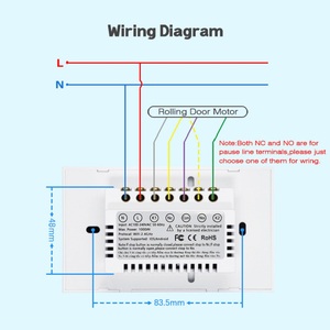 Interruptor Inteligente para <span class=keywords><strong>Puerta</strong></span> de <span class=keywords><strong>Garaje</strong></span> Enrollable con Control Remoto por Aplicación Tuya Smart Life, Panel de Vidrio Templado, WiFi, RF433 - Product Image 6