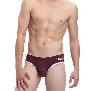 Slip en coton taille basse pour homme, sous-vêtement Sexy avec Logo personnalisé