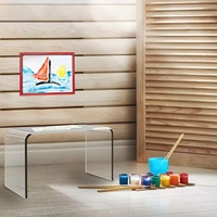 Mesa de centro transparente acrílica, mesa auxiliar multiusos que ahorra espacio, mesa de centro de esquina, escritorio de regazo