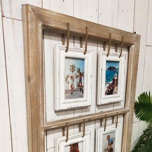 Amazon caliente rústico madera cuadrado Collage múltiples <span class=keywords><strong>marcos</strong></span> de fotos para granja o decoración de <span class=keywords><strong>casa</strong></span> de playa - Product Image 2
